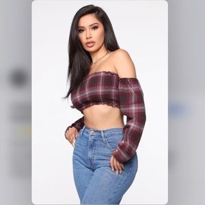 Check Her Out Plaid Crop Top